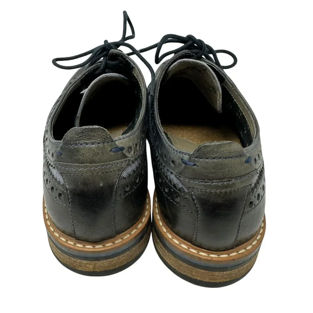 Clarks Mens Pitnet Limit Navy Combo Preppy Wingtip Dress Shoes Size‎ 10.5